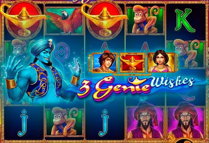3 Genie Wishes Slot Game Screenshot