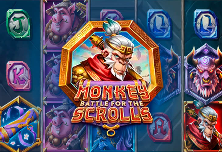 Monkey Battle for the Scrolls Slot Game Screenshot