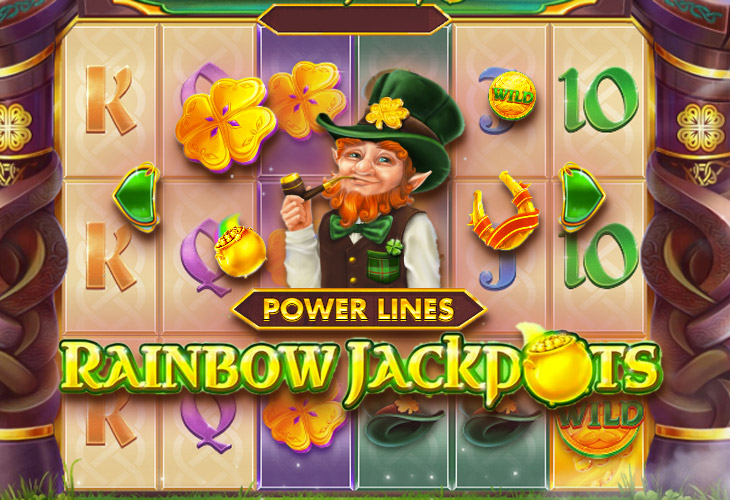 Rainbow Jackpots Power Lines Slot Game Screenshot